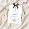 Menu personnalisé pour mariage, anniversaire ou événement – Design élégant et impression de qualité.